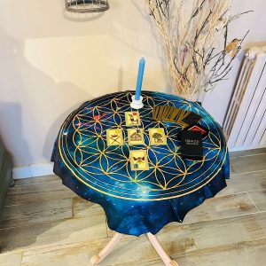 Nappe Céleste fleur de vie pour Oracle, Tarot, pendule ou tout autre rituel de radiesthésie - Boutique ésotérique La Porte des Secrets