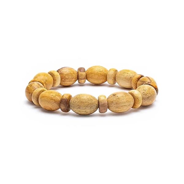 Bracelet Palo Santo (bois sacré) perles ovales et donuts. Boutique La Porte des Secrets