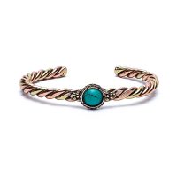 Bracelet torsadé pierre couleur Turquoise (howlite teintée) - Boutique de lithothérapie La Porte des Secrets