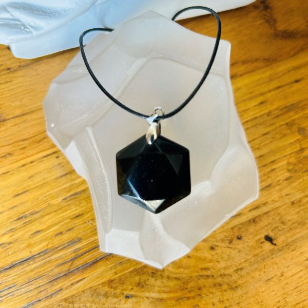 Pendentif seau de Salomon en obsidienne noire - pierre naturelle de haute qualité 3 cm - Boutique La Porte des Secrets