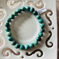 Bracelet pierre naturelle de Chrysocolle du Pérou - perles de 8mm - qualité extra - boutique La Porte des Secrets