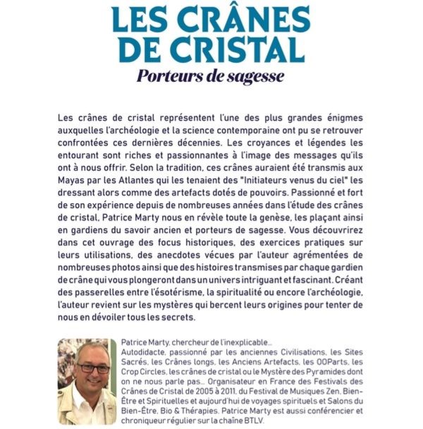 Les crânes de cristal porteurs de sagesse. Livre broche 216 pages - Boutique ésotérique La Porte des Secrets