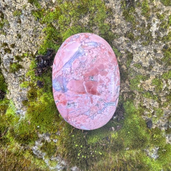 Rosetta naturelle grand galet 8 cm, pierre du Mexique - Pierre brute (variété d'agate) introuvable sur le marché des minéraux - Boutique minéraux du monde La Porte des Secrets