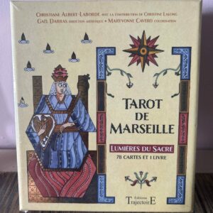 Tarot de Marseille - Lumières du sacré - coffret 78 cartes et livre des éditions Trajectoires; Boutique et librairie ésotérique La Portes des Secrets