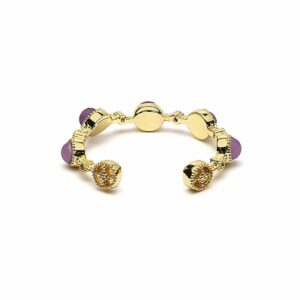 Bague ajustable 7 Améthystes sur cuivre doré. Poids : 3 gr. Boutique de minéraux La Porte des Secrets