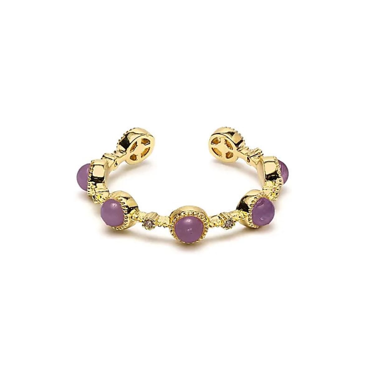 Bague ajustable améthystes naturelles