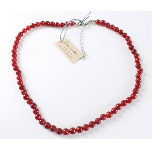 Collier en cornaline naturelle - perles 8 mm. dimension environ 43-48 cm.Boutique La Porte des Secrets
