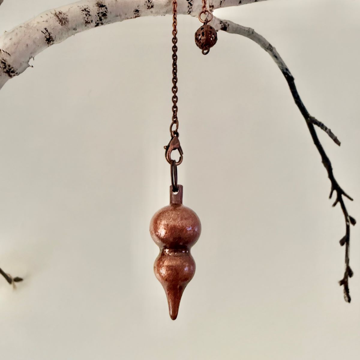 Pendule Gyro en Cuivre double sphères – Radiesthésie, Énergie et Guidance Spirituelle