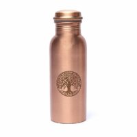 Bouteille en cuivre Arbre de vie - Isotherme & anti-oxydante pour boisson froide ou chaude, contenance : 750 ml. Boutique La Porte des Secrets