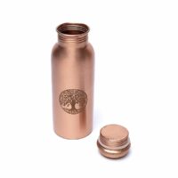 Bouteille en cuivre Arbre de vie - Isotherme & anti-oxydante pour boisson froide ou chaude, contenance : 750 ml. Boutique La Porte des Secrets