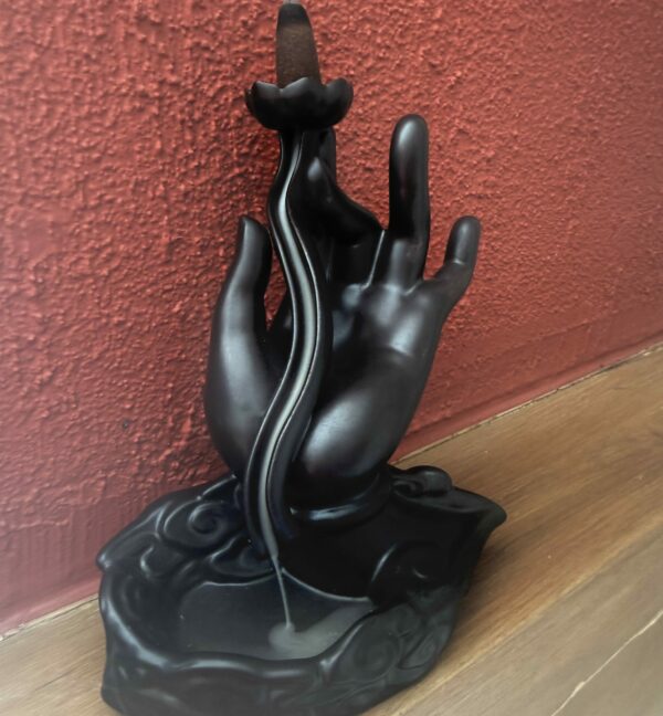 Brûle encens fontaine à Refoulement Main de Bouddha, lotus – Brûle-Encens Backflow Zen - boutique ésotérique La Porte des Secrets