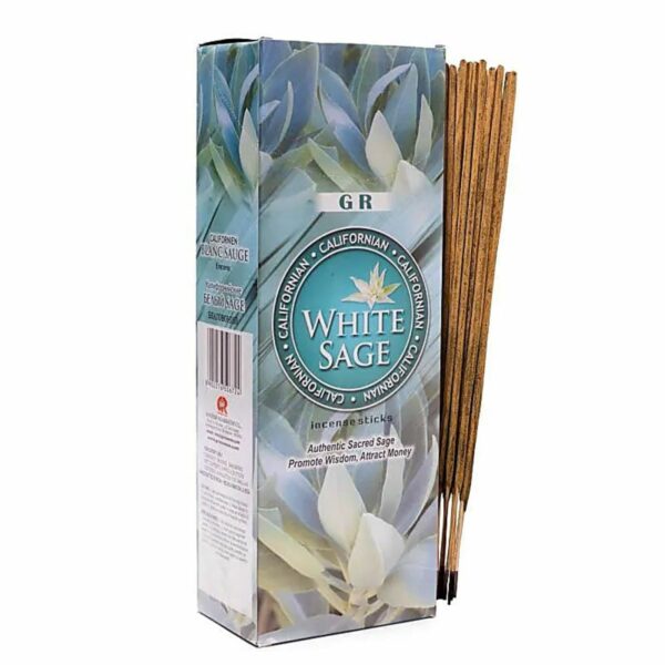 Encens sauge blanche de Californie bâtonnets - boite exagonale contenant 20 bâtonnets. Boutique ésotérique La Porte des Secrets