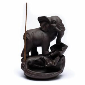 Fontaine d’Encens à Refoulement Éléphant – Brûle-Encens Backflow Zen Décoration.12cm x 9 cm x 17 cm. Boutique ésotérique La Porte des Secrets