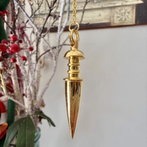 Pendule Maät Egyptien métal doré à l'or fin. Boutique La Porte des Secrets ésotérique spécialisée en radiesthésie, lithothérapie et outils énergétiques authentiques