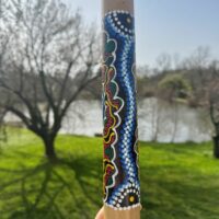 Bâton de pluie en bambou peint à la main, 60 cm. Boutique ésotérique La Porte des Secrets