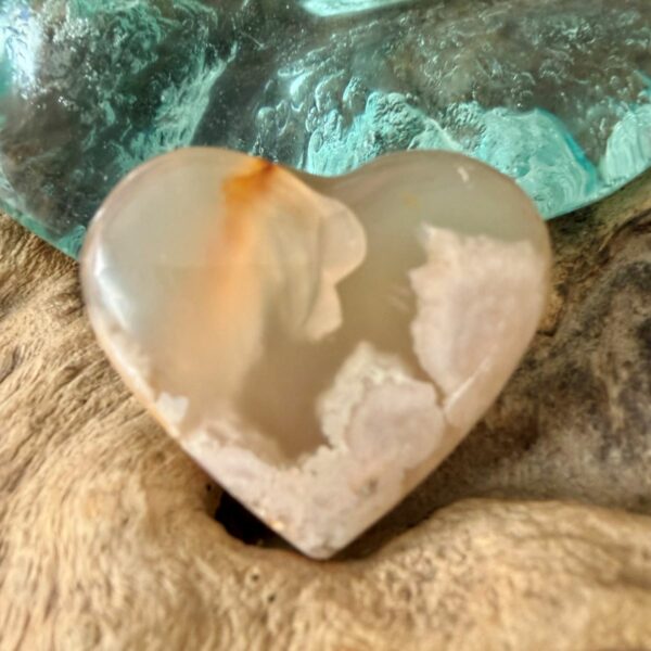 Coeur Jaspe fleuri (Flower Jasper) ou (Jaspe fleur) qualité extra 4 cm - Pierre naturelle Mexique. Boutique La Porte des Secrets