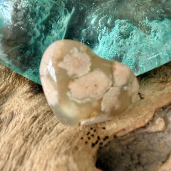 Coeur Jaspe fleuri (Flower Jasper) ou (Jaspe fleur) qualité extra 2.5 cm - Pierre naturelle Mexique. Boutique La Porte des Secrets