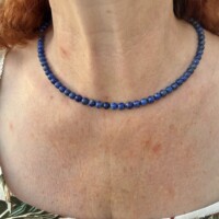 Collier ras de cou en Lapis-lazuli qualité Extra d'Afghanistan - Perles 6 mm. Boutique La Porte des Secrets