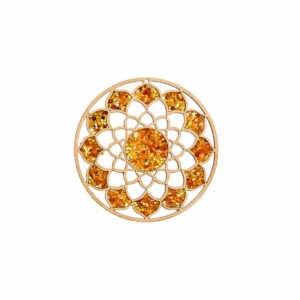 plaque de rechargement Mandala en Ambre & Bouleau bouleau-11cm. Boutique La Porte des Secrets